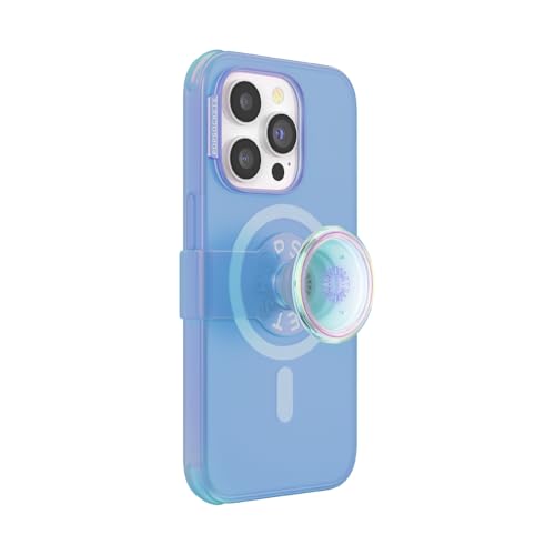 Image of PopSockets iPhone 14 Pro Phone Case with MagSafe, Wireless Charging Compatible, Blue - iPhone 14 Pro MS Blue Translucent