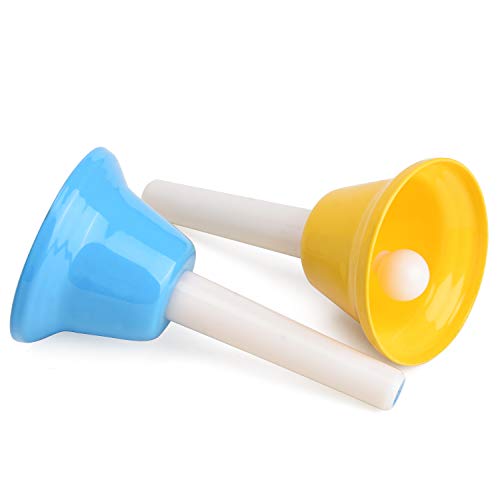 image for Facmogu 8PCS Handbells Set, Colorful 8 Note Diatonic Metal Music Bells