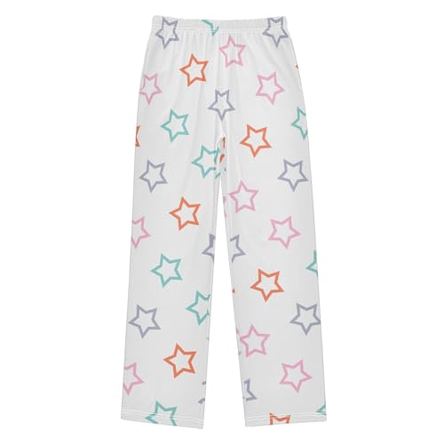 Boys' Pants Doodle Colorful Outline Stars Long Bottoms Jogger Pants Elastic Waist Trousers with Pockets S-XL