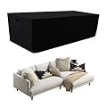 Tempera Patio Furniture Cover,Outdoor Table And Chair Covers Waterproof, Outdoor Dining Set Cover,Heavy Duty Rectangle Patio Furniture Covers,102''L x 74''W x 27.8''H,Black