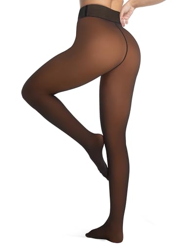 Best Boots to Wear with Tights: Your Ultimate Guide 11 Unesmaro Women's Thermal Fleece Lined Tights, Translucent Skin Tone Pantyhose Style Leggings for Winter Warmth Black Caramel-colored X-Large