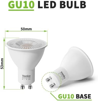 GU10 LED Bulbs Warm White 2700K, 6W Energy Saving Bulb with 400 Lumen, Halogen Spotlight Bulb 40W Equivalent, 38°Beam Angle, Non-Dimmable, Pack of 10