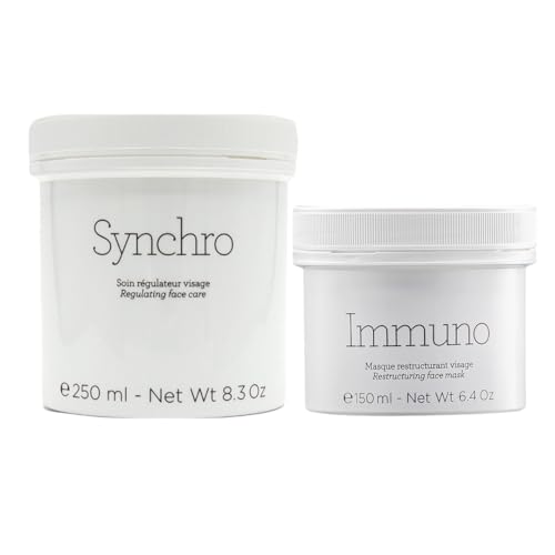 Gernetic Synchro Regulating Face Cream 250ml/8.3oz + Immuno Restructuring Face Mask 150ml/6.4oz - Hydrating Skincare Duo Set for All Skin Types