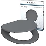 Schütte WC-Sitz SPIRIT mit Absenkautomatik aus Holz, Toilettensitz mit Klodeckel, Holzkern Toilettendeckel mit Motiv (maximale Belastung der Klobrille 150 kg), Grau