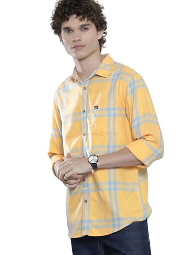 Image of The Indian Garage Co Men Slim Fit Abstract Printed Full Sleeves Spread Collar Casual Shirt
