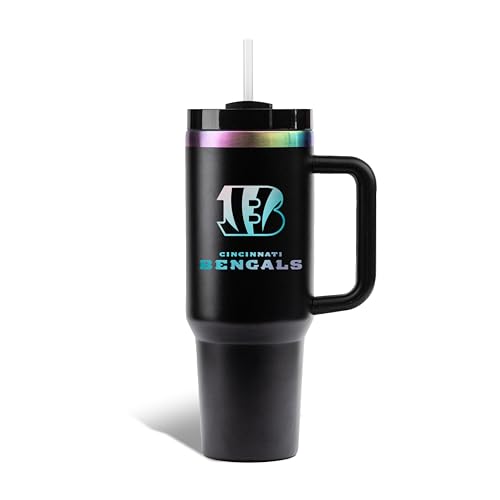 Image of The Memory Company Officially Licensed NFL - Cincinnati Bengals 40oz Iridescent Tumbler with Handle
