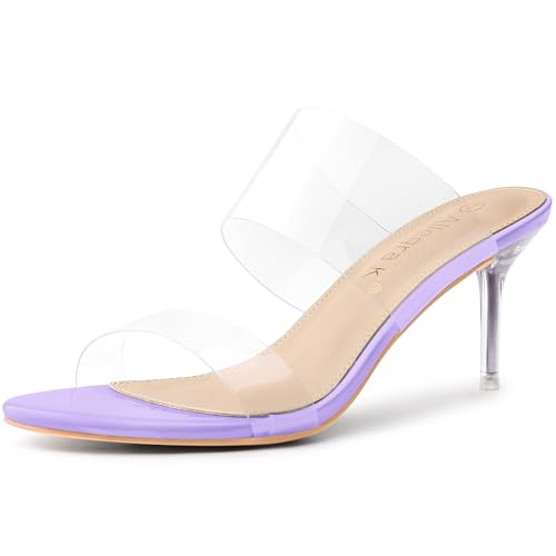 Sandales transparentes à talons aiguilles Allegra K pour femme