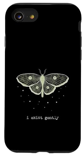 Pretty Moth - "i exist gently" ? ���_���A�C�f���e�B�e�B���b�Z�[�W �X�}�z�P�[�X iPhone SE (2020) / 7 / 8 �p