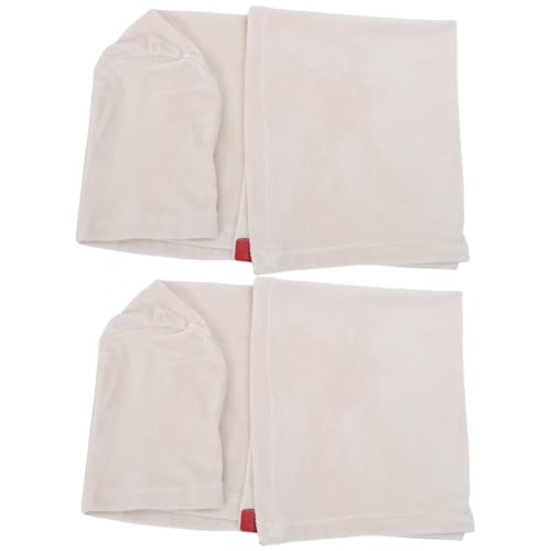 Baluue Fundas para Reposabrazos de Sofá 2 Piezas Protectores Elásticos de Terciopelo Suave Color Blanco Hueso Antideslizantes y Lavables Ajuste para Reposabrazos de 40-55 CM Ideales