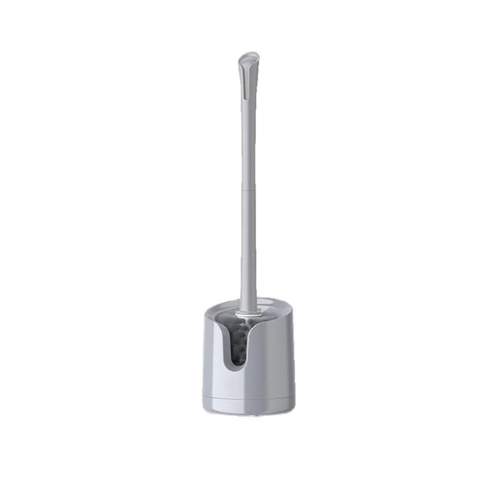 Tyuhduyur Grey Bathroom Set Detachable Breathable Base Toilet Brush Plastic Long Handle Suppleness Brush Head Toilet Brush Holder Set Wall Mounted Toilet Brush Toilet Brush And Holder Set