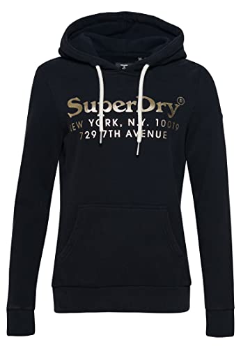 Superdry Damen Venue Interest Kapuzenpulli Schwarz 40