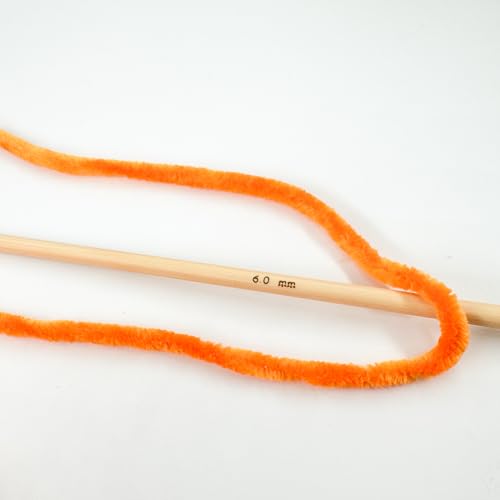 Image of Cuddly Velvet Chenille Yarn, Super Soft Fluffy Bulky for Knitting Crocheting Blanket Amigurumi, Durable for Shedding, 100 Gram (3.53 Ounces) 109 Yards (100 Meters) (Orange) (3 Skeins)