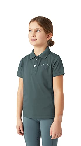 HORZE Rae Kids Technical Polo Shirt - Goblin Blue - M/L