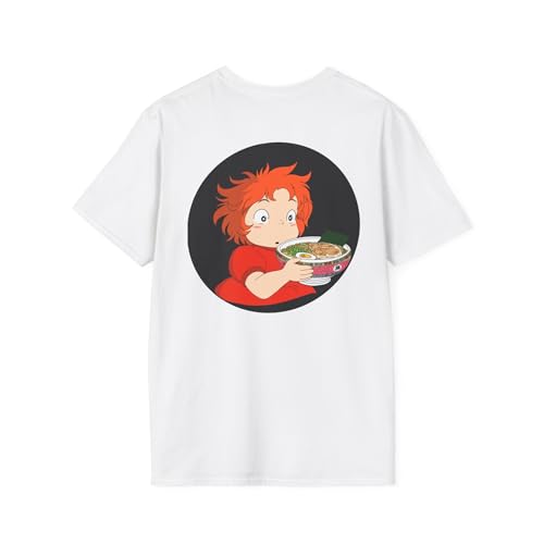 Ponyo Ramen Unisex Softstyle T-Shirt, Gift for Anime Lovers, Casual Wear, Unique Graphic Tee, Cozy Apparel, Fun Fashion