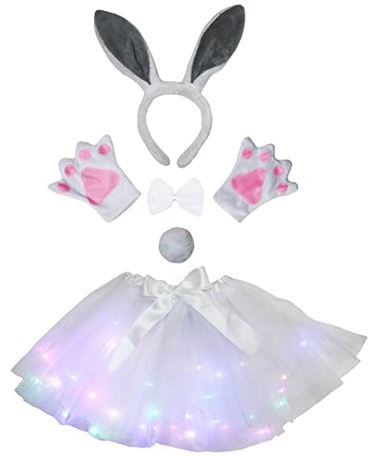 Panoplie lapin LED pour femme kit de 5 accessoires pour enterrement de vie de jeune fille
