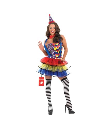 fun shack Clown Costume for Women, Colorful Outfit for Parties, Fun Attire for Events, Dress Up, Large