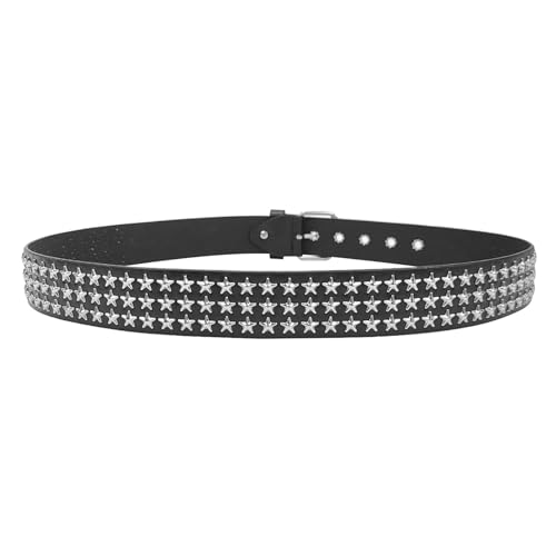 Fashionable Large Eyelet Belt For Female With Star Rivet Western Waistband Hiphop PU Leather Waiststrap For Dresses4