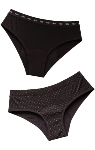 Anaissa Pack de 4 Bragas menstruales Lavables de algodón bambú orgánico, Moons.