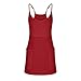 Red Vneck for Women Summer Fall Sleeveless Slip Mini Petite Loose Fit Beach Casual Hawaiian Tropical Plain Dresses Teen Girls 2025 Soft Comfy Clothing Fashion S
