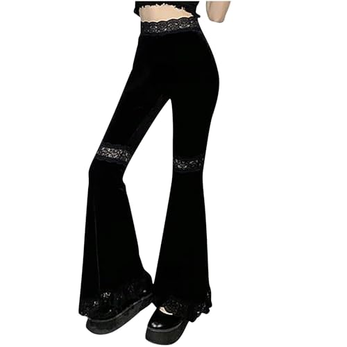 Ladies Pants for Women - Lace Slim Tunic Medieval Goth High Cut Flare Wide Leg Summer Fall 2025