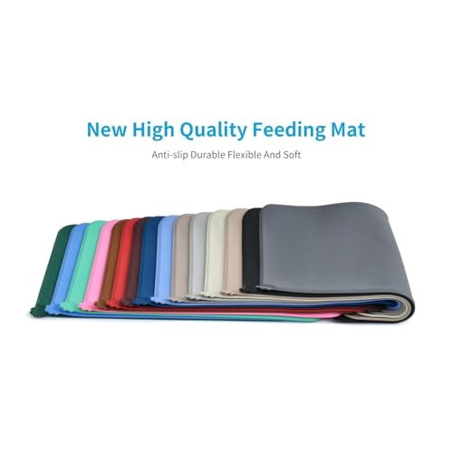 Image of Silicone Waterproof Dog Cat Pet Feeding Mats, Anti Slip Pet Bowl Mats, FDA Grade Pet Feeding Mat Silicone Waterproof Pet Food Mat 19 * 12 Inch Pet Feeding Mat - Grey