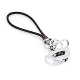 Key Holder for CAN AM Spyder, Key Cover w/Metal Keyring Keychain Leather Strap for Spyder F3 RT RTS ST STS RSi Keys (SKULL, CHROME)