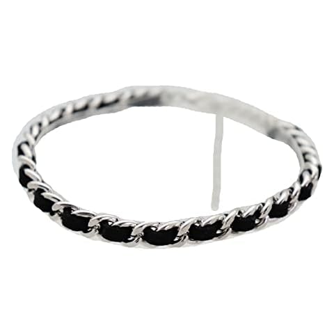 Women Western Fashion Jewelry Boot Chain Bracelet Silver Metal Shoe Anklet Charm Black Strap Band Cover
