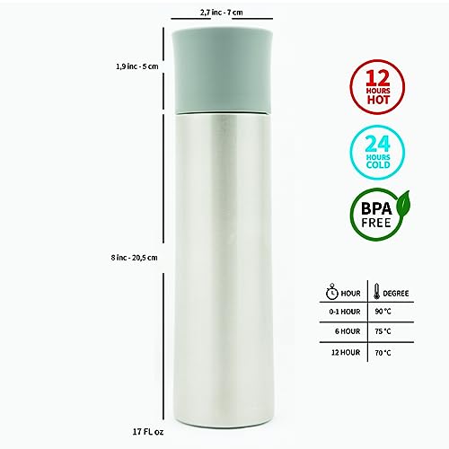 Cooker-Thermos-17oz-One-Click-Button-BottleVacuum-Insulated-Double-Layer-Stainless-Steel-BodyCoffeeFresh-DrinksWater-For-BabyPerfect-For-SportsBackpack-Biking-CampingOfficeCar-Steel