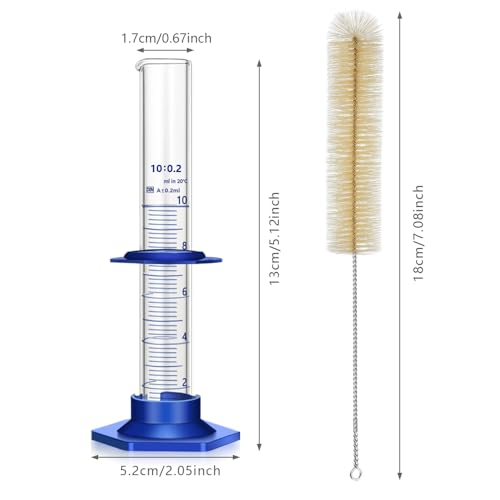 Image of 10PCS Graduated Cylinder Measuring Cylinder Thick Glass Lab Cylinders Glass Graduated Cylinder Glass Measuring Cylinder(10ML)