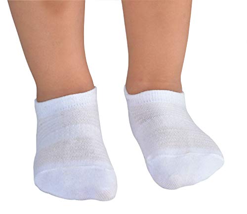 Jormatt 6 Pairs Toddler Little Girls Boys No Show Socks Thin Cotton Soft Anti Slip Low Cut Socks Breathable With Grips, White S #TOP2