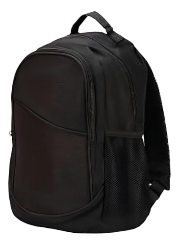 Mochila Masculina Casual Preta, 25L, Polietileno Resistente, Alças Acolchoadas, 40x25x30cm, Bolsos Laterais, para Escola e Trabalho
