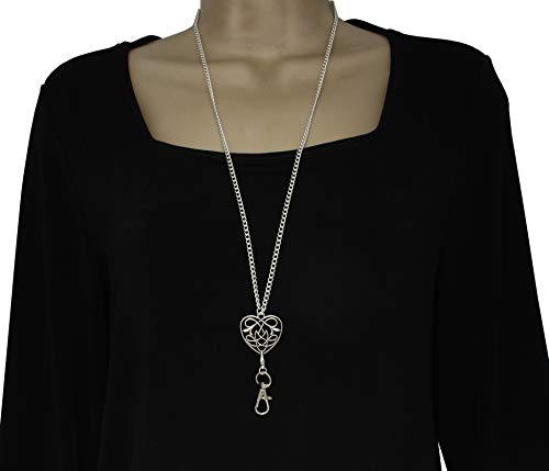 Detachable heart pendant lanyard necklace, wear as lanyard or lon…