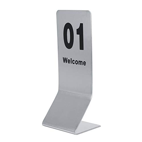 Naroote Table Numbers, Wedding Table Numbers 1 to 10 Double Side Thickened Stainless Steel Restaurant for Wedding Reception, Christmas Party
