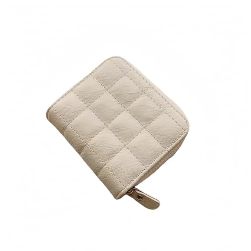 Charming Women's Mini Wallet - Cute Short Zip Coin Purse with Embroidery Small Slim Pocket Wallet for Daily Use (White)
