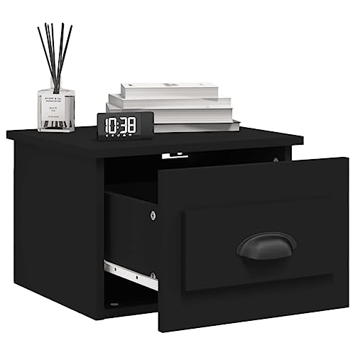 Table de chevet murale noire étroite pour libérer l'espace au sol du lit