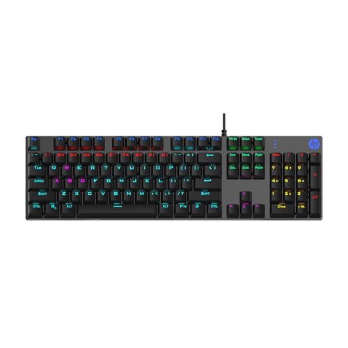 HP GK400F Mechanical Gaming Keyboard,dust & Spill Resistant,RGB Backlit Keys,Metal Panel,Full-Sized Keyboard Design view 1