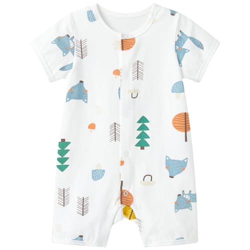 Image of pureborn Baby Boys Girls Romper One-Piece Beach Outfit Summer Clothes 0-24 Months