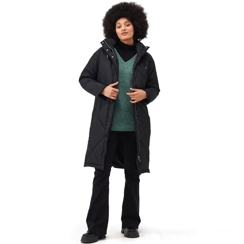 Regatta Cambrie Damen Winterjacke, gesteppt, warm, lang, wattiert, Schwarz, 50 Regatta Cambrie Damen Winterjacke, gesteppt, warm, lang, wattiert, Schwarz, 50