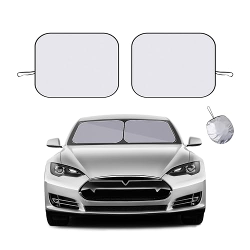 Ziciner 2 PCS Car Windshield Sun Shade, Auto Sun Heat and UV Rays Blocker, 24'&times;29' Foldable...
