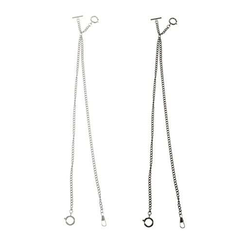Didiseaon 2pcs Gold Pocket Watch Chain Metal Watch Chains for Men Pant Belt Accessories Retro Style