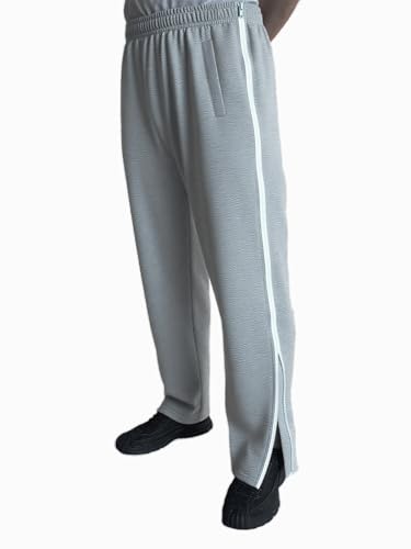 Tear Away Pants for Men 2 Side Zippers Basketball Snap Off Full Open Down Sweatpants Leg Post Surgery Pant3