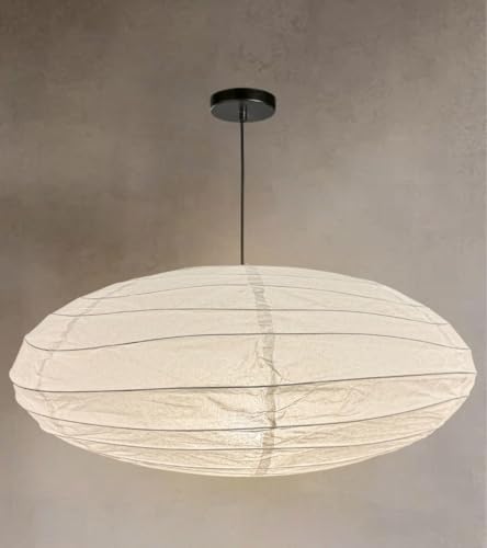 Nogy Lantern Lamp Pendant Light - Paper Lantern Pendant - Off White Paper Pendant Light - Rice Hanging Light, Perfect for Home Decor (Hardwired)