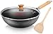 wok Wok Non Stick casserole avec couvercle en verre Poêle Maifan Pierre Couleur Cuisinière à induction Cuisinière à gaz ouvert Feu universel Marmite