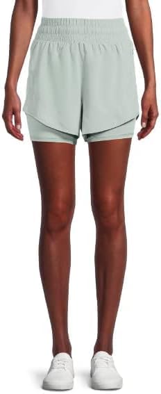 Avia Activewear Women's Running Shorts with Bike Liner (as1, Alpha, x_s, Regular, Regular, River Green)