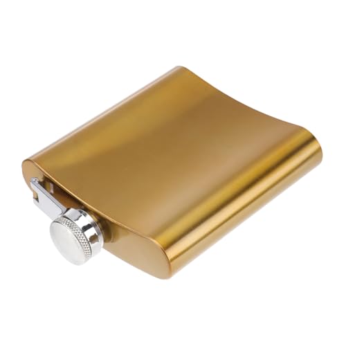 HOLIDYOYO Carry Anywhere Mini Bottle Stainless Steel Wine Pot Compact Gold Plated for Easy Travel