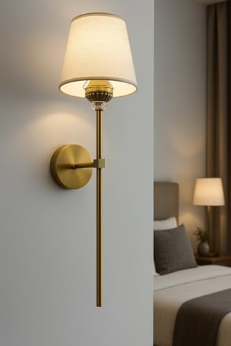 Image of Premium Gold Finish Wall Lamp (with Bulb) Lamp for Bedroom, Living Room, Restaurants, Dining, Coffee Shop, Home Etc. (Pack of 1)