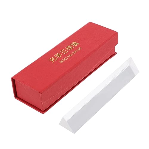 COSMEVIVI Physics Experiment Prism Triangular Optical Glass Prism for Refraction Spectrum Student Learning Tool