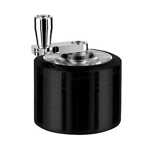 Hand Cranked Premium Grinder, Aluminum Grinder for Herb and Spice 4 Parts 2.2