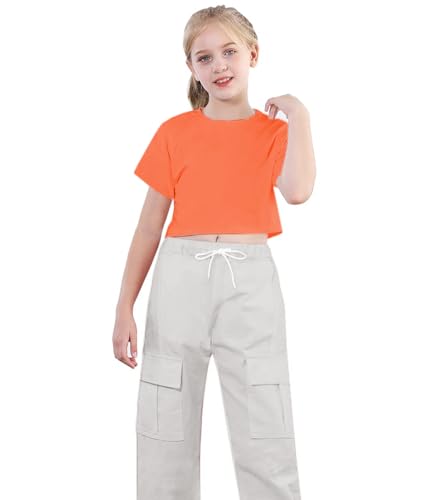 Image of Betusline Girls & Women Basic Summer Short Sleeve Slim Fit T-Shirts Soft Crewneck Crop Y2k Tee Cute Gym Fashion Clothes