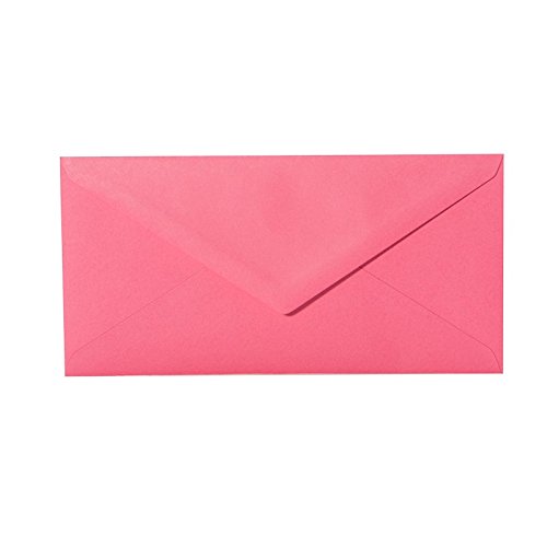 100 Buste di qualità DIN lungo (11 x 22 cm), colore: 09 Pink con triangolare